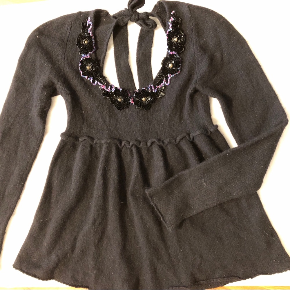 Free People Black Open Back Sequined Top - Picture 8 of 8